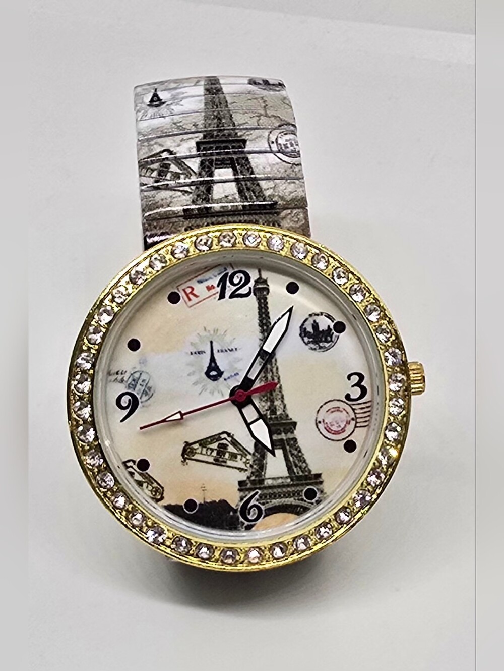 Eiffel Tower Crystal-Accented Dress Watch - Gold Tone